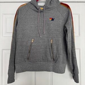 AVIATOR NATION | PERFECT CONDITION gray women's hoodie with velvet stripes XS
